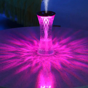 7 Colors LED Night Light  humidifier Rose Light Touch Control Atmosphere lamp RGB Color Changing Crystal Table Lamp for Bedroom