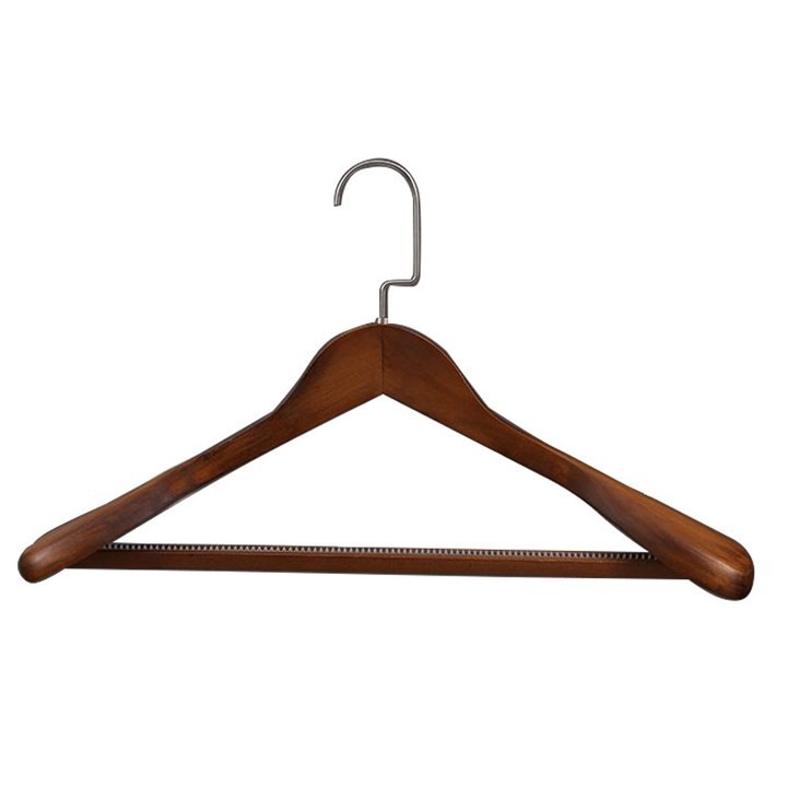 Wooden Hangers For Clothes in Natural,White,Black,Cherry,Antique Color Suit Clothes Hanger with Non Slip Pants Bar