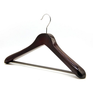 Wooden Hangers For Clothes in Natural,White,Black,Cherry,Antique Color Suit Clothes Hanger with Non Slip Pants Bar