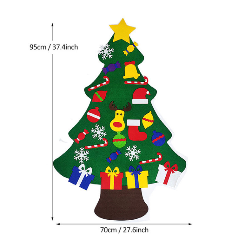 Cheap Realistic DIY Felt Wall Luxury Decorations Desktop Wholesale Small Felt Artificial Christmas Tree