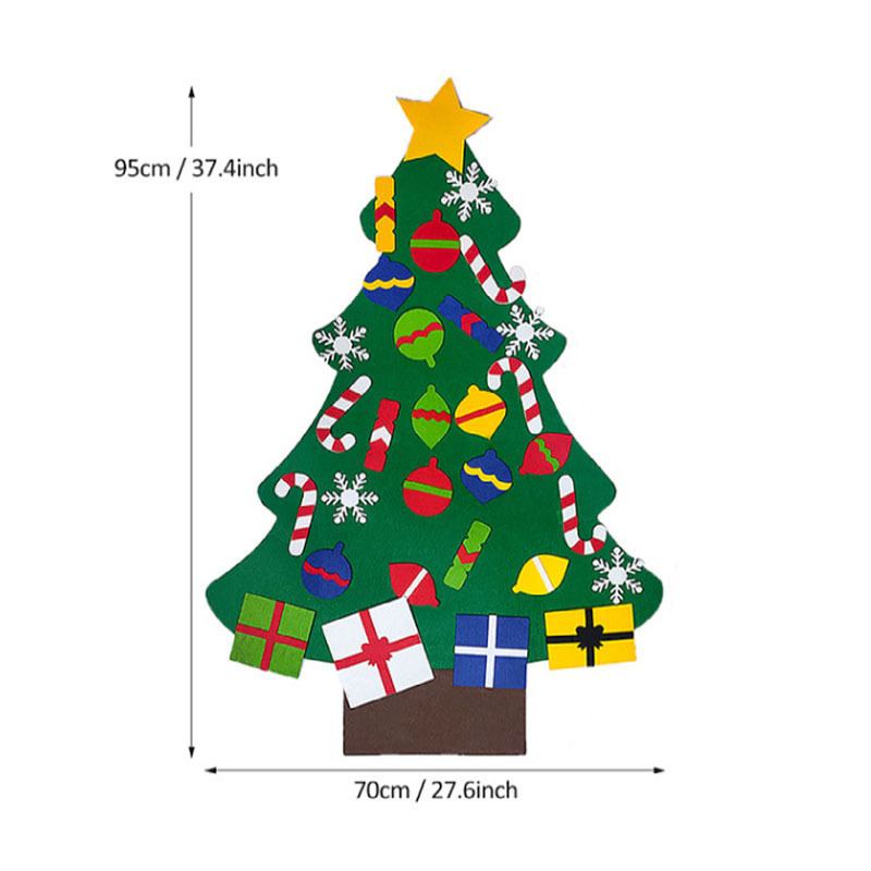 Cheap Realistic DIY Felt Wall Luxury Decorations Desktop Wholesale Small Felt Artificial Christmas Tree