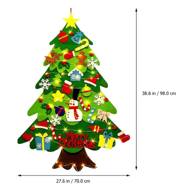 Cheap Realistic DIY Felt Wall Luxury Decorations Desktop Wholesale Small Felt Artificial Christmas Tree