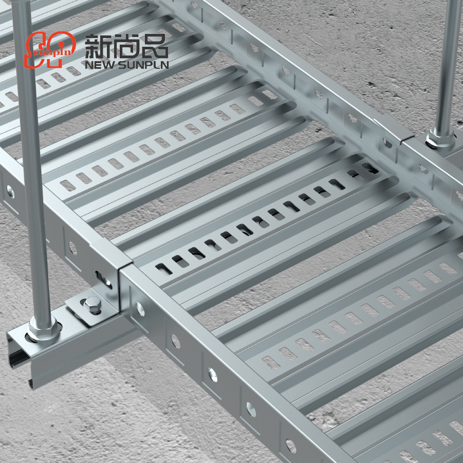 hot dip galvanized wireway rack aluminum trays lightweight rolled cable ladder heavy duty hold down clamp power support