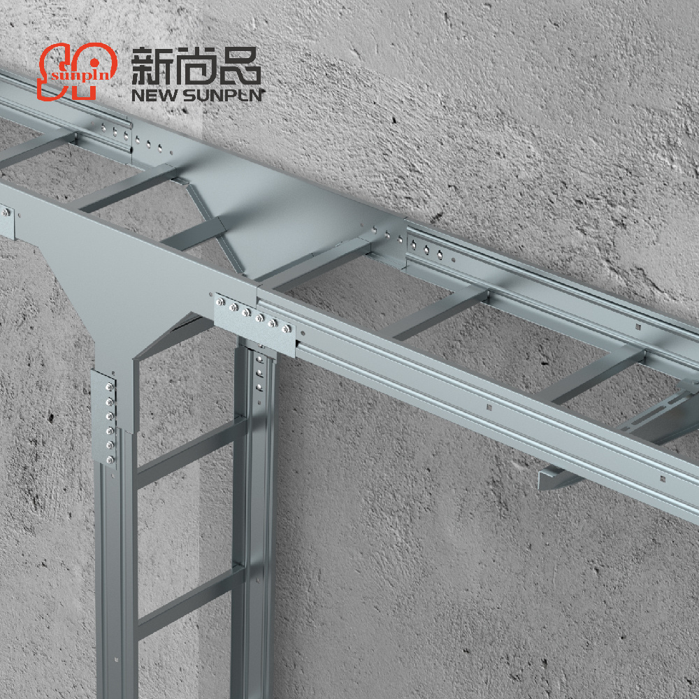 hot dip galvanized wireway rack aluminum trays lightweight rolled cable ladder heavy duty hold down clamp power support