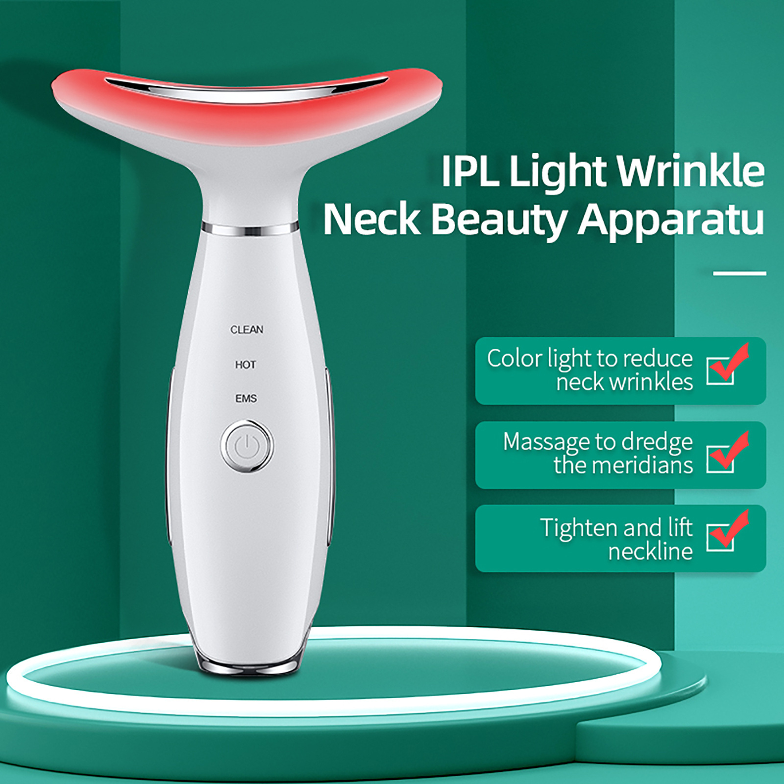 Redfy EMS personal care facial wrinkle removal device sonic vibration neck face lifting massager