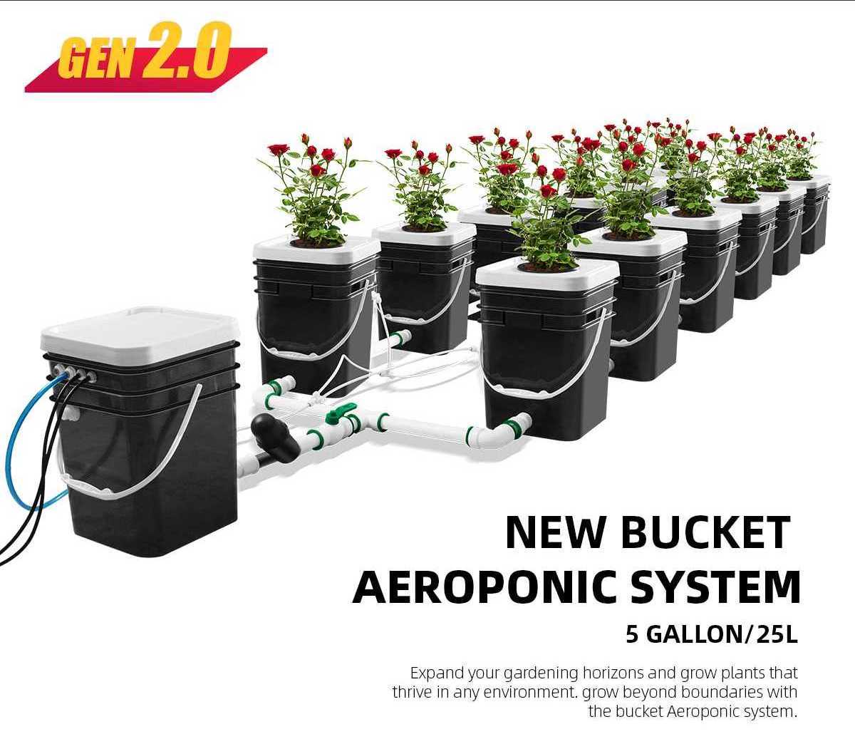 2024 New Mist Culture RDWC DWC Dutch Bucket Hydroponics Grow Aeroponics System Kit Indoor Hydroponic Bucket System