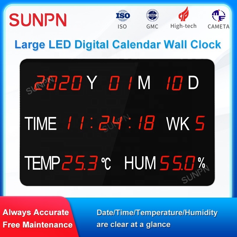 Temperature humidity elctronic calendar clock with ntp time synchronization function