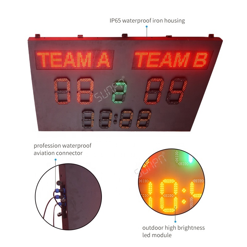 Customizable Waterproof College Electronic Soccer Football  Scoreboard with Timer and Horn