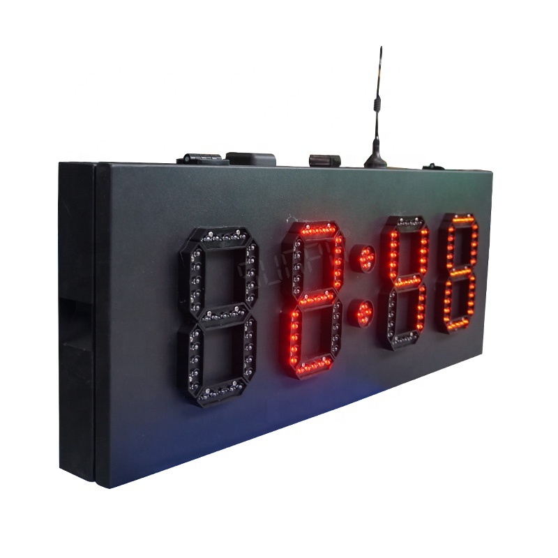 Popular large outdoor digital clock led numeric display and led time and temperature signs from Shenzhen factory