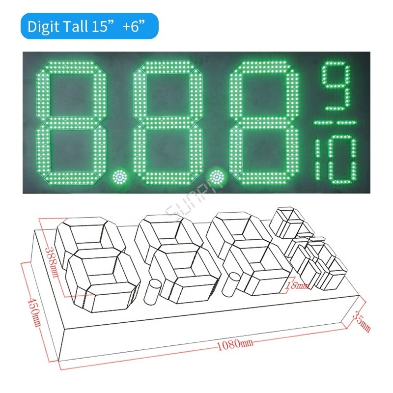 Outdoor 10inch /12inch/4inch 7 segment led display