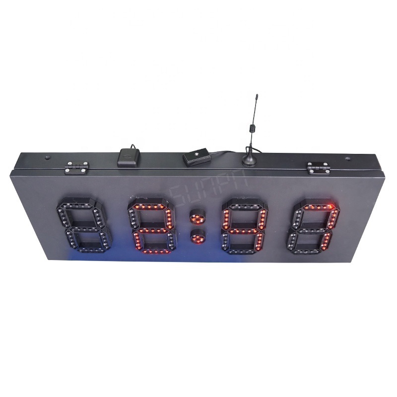 Popular large outdoor digital clock led numeric display and led time and temperature signs from Shenzhen factory