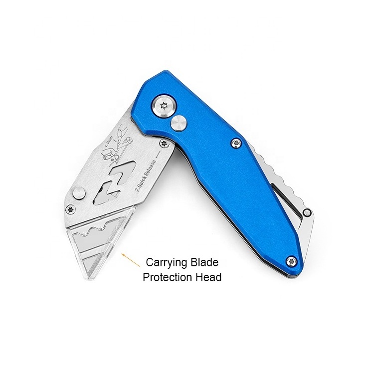 Multitool pocket knife box safety cutter paper box cutter stainless steel safety box cutter folding utility knife with belt clip