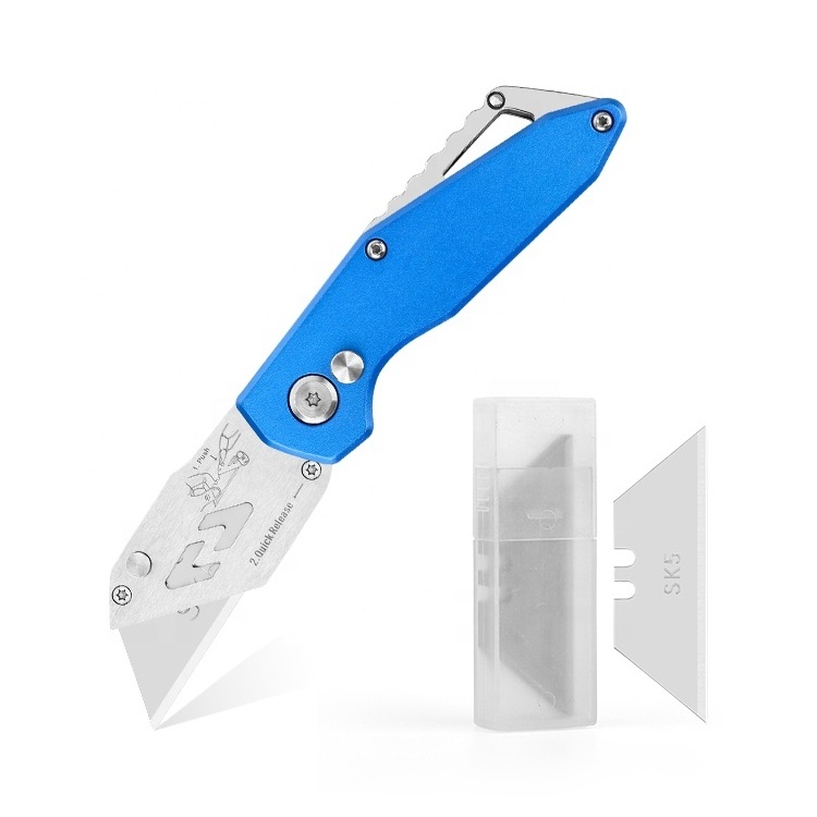 Multitool pocket knife box safety cutter paper box cutter stainless steel safety box cutter folding utility knife with belt clip