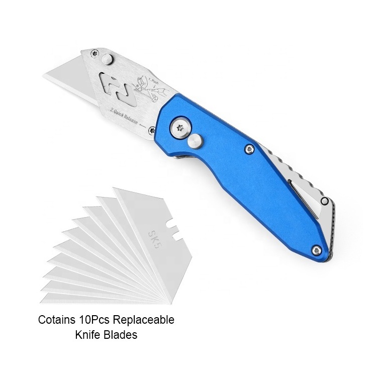 Multitool pocket knife box safety cutter paper box cutter stainless steel safety box cutter folding utility knife with belt clip