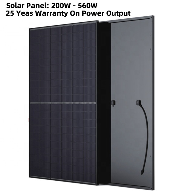 Customized 5Kw 10Kw 20Kw All Black Solar Panel Power System with Lithium Battery Inverter for EU 230V Home Energy Storage System