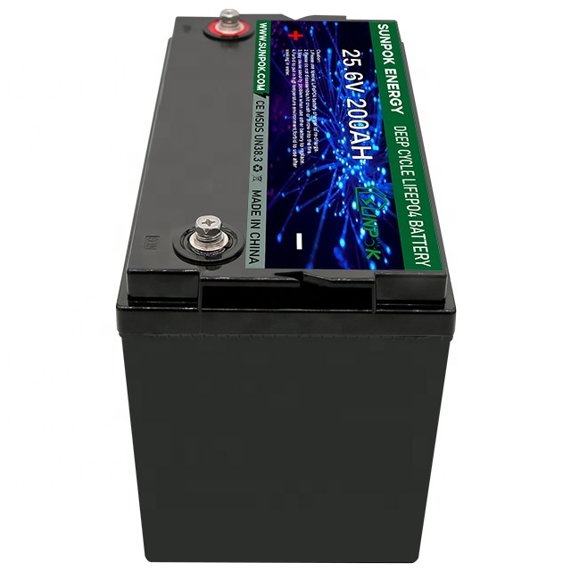 Sunpok 12V/24V Farm Tractor Deep Cycle Solar Battery Energy Efficient 150AH/200AH with BMS Anode for Battery Packs