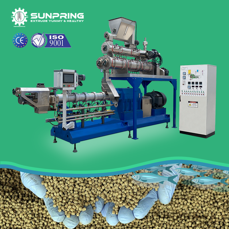 SUNPRING sinking fish livestock shrimp feed pellet machine complete production line feed pellet fish floating shrip feed machine