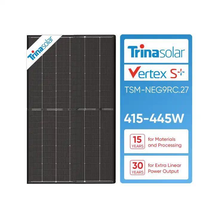 solar panel kit with battery and inverter Trina Bifacial TSM-NEG9RC.27 415W 420W 425W 430W 435W 440W 445W dual glass solar panel