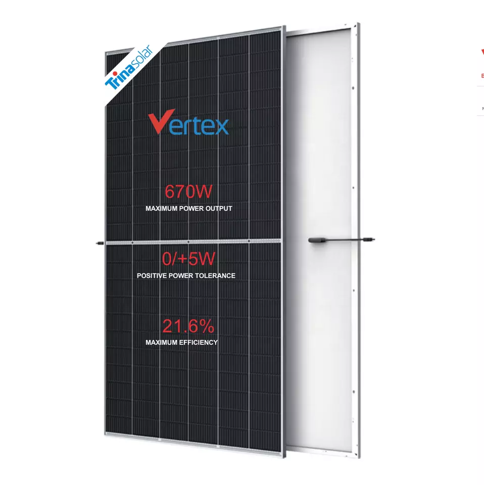 Solar Power Panels 660w 665w 670w Trina Vertex TSM DE021 650w 655w PV Module Big Panel for Home Use