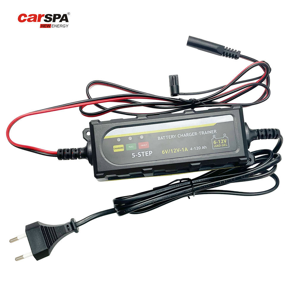 New Design 1A  Automatic Car Battery Charger For All 6v/12v STD, GEL, AGM Batteries