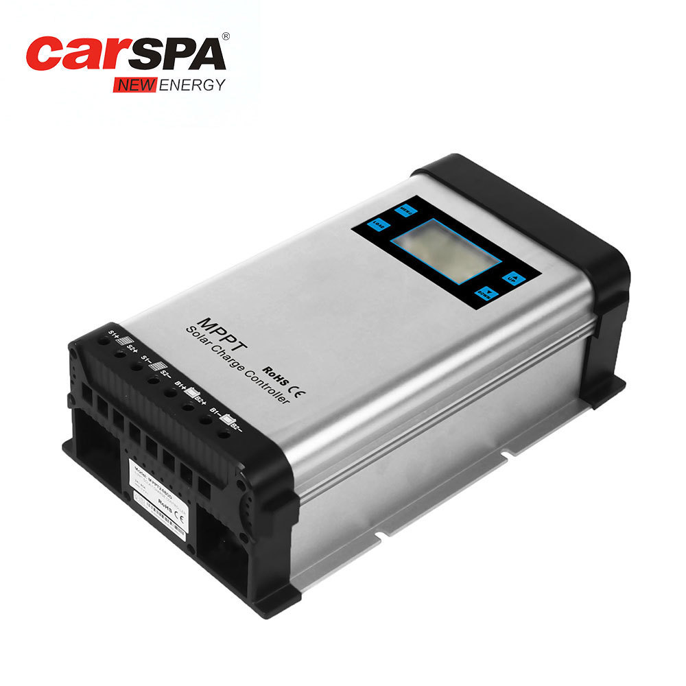 CARSPA 12v/24v/48v mppt solar controller,mppt solar voltage regulator with lcd/led display mppt solar charge controller 80a