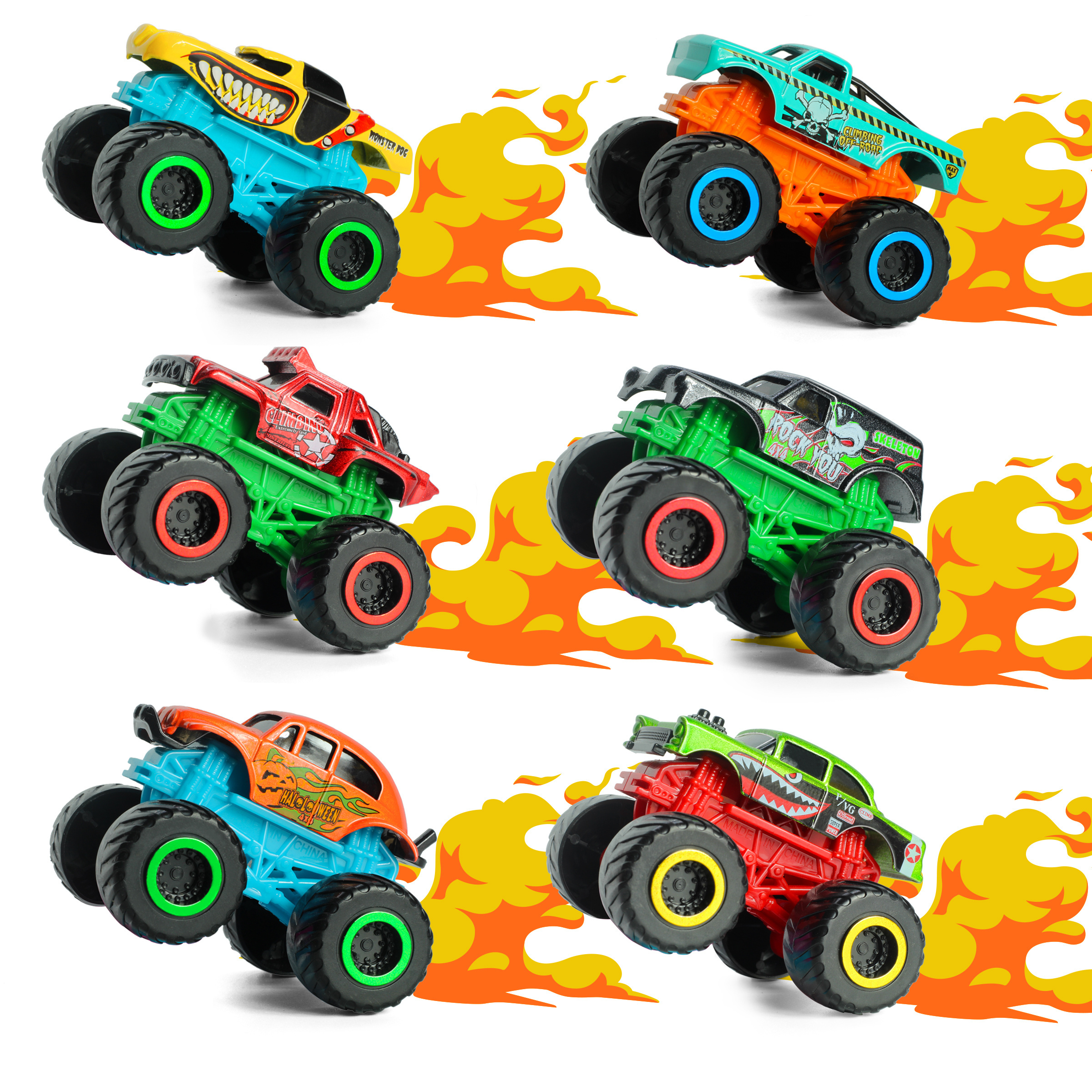 Low Price Hot Selling 3Pcs Random Set Four Wheeled Car Off-Road Monster Trucks Wholesale Diecast Car Toy