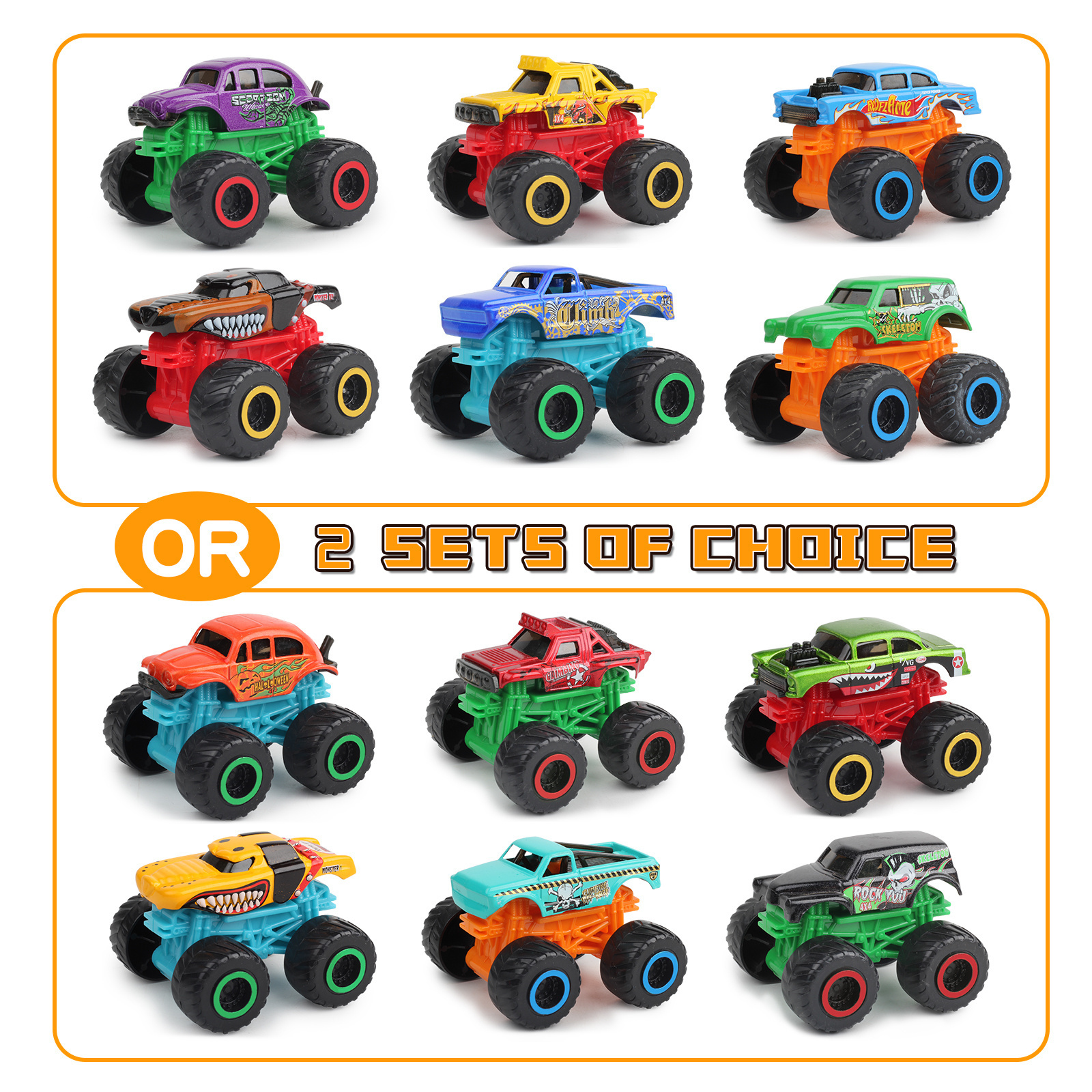 Low Price Hot Selling 21Pcs  Four Wheeled Car Off-Road Monster Trucks  Diecast Car Toy with play mat set