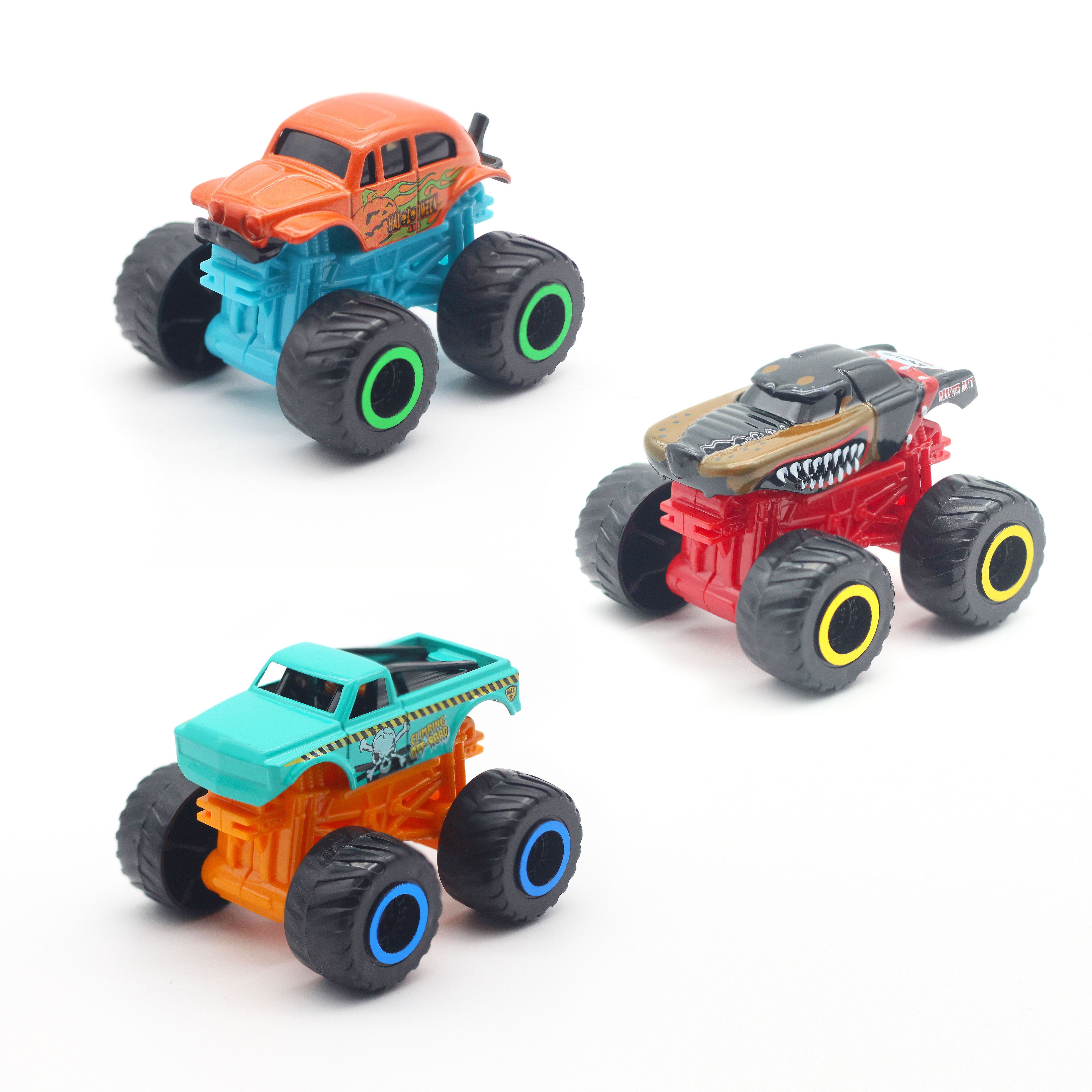 2023 Trending Wholesale Colorful Free Wheel Diecast  Monster Truck Children Toy Car Off Road Diecast Toys Model Car Toy