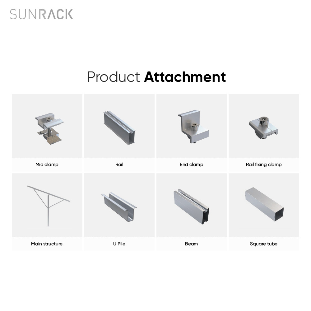 SunRack Solar Panel Adjustable Ground Mounting Structure U Pile Support Racking Installation Bracket