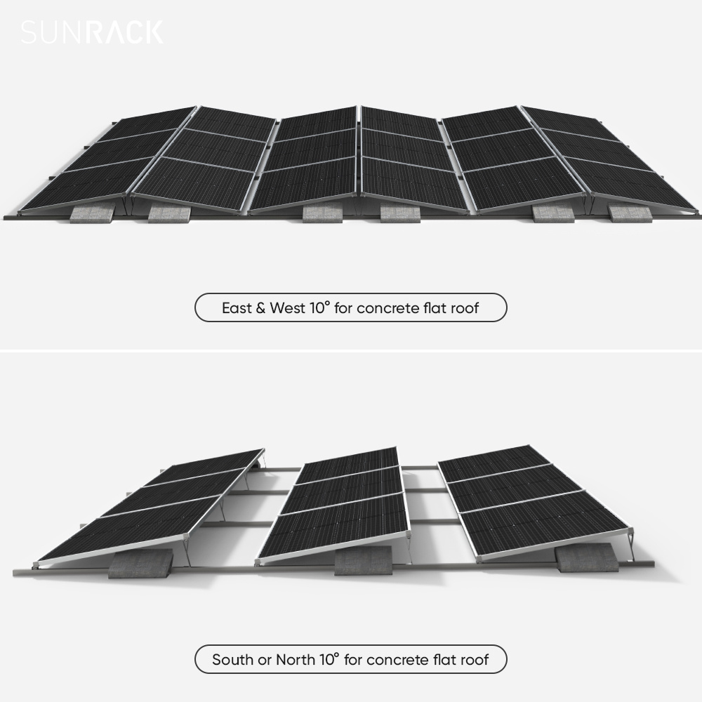 Sunrack West Ballasted Ground Solar Mounting Systems Brackets Flat Roof Ballast Mounting Brackets System