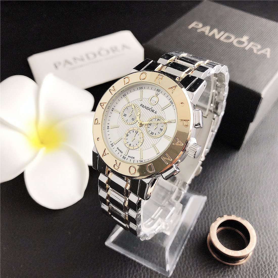 Hot Sale Luxury Famous Brand Stainless Steel Band Pandor Latest Ladies Quartz Wrist Watches Women 2023