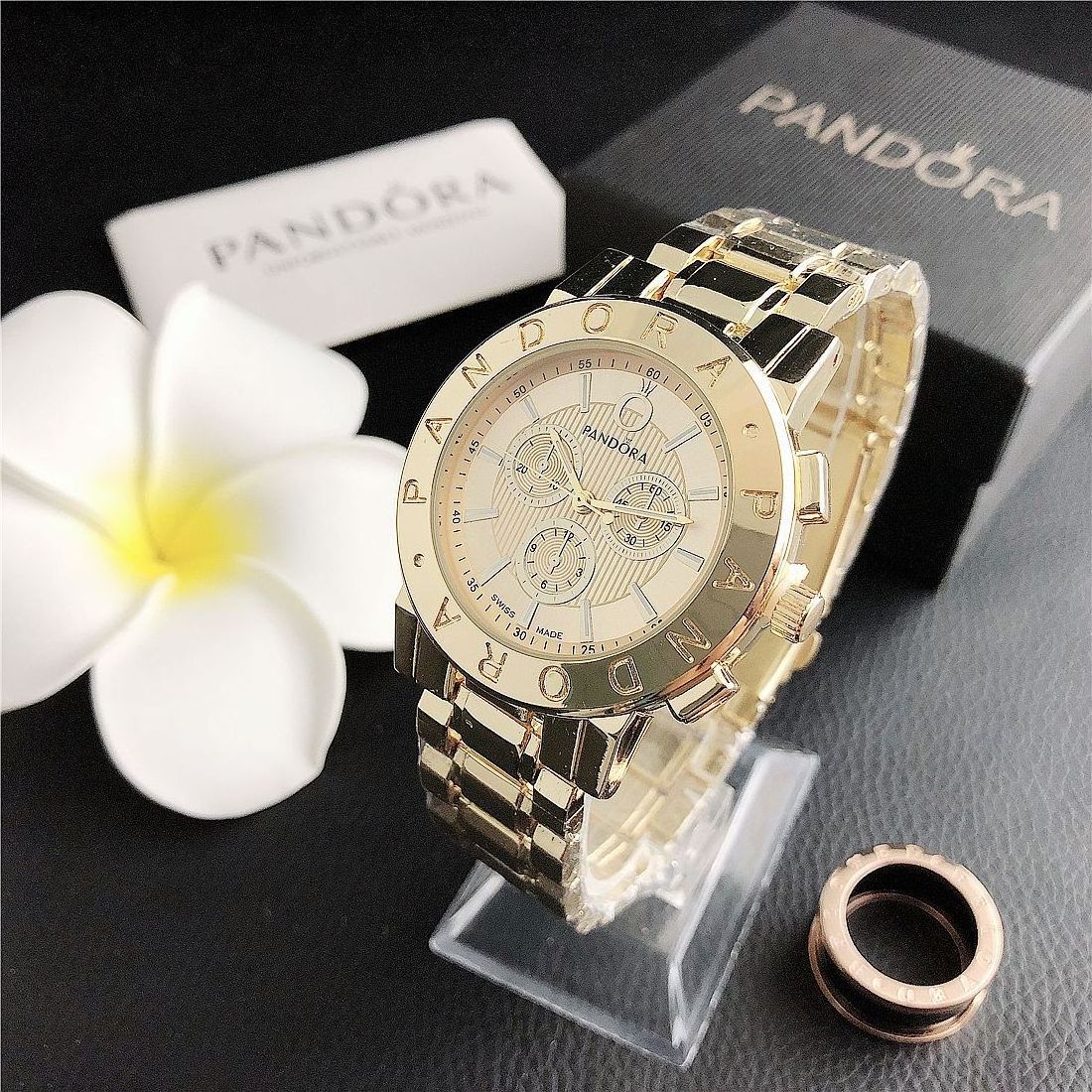 Hot Sale Luxury Famous Brand Stainless Steel Band Pandor Latest Ladies Quartz Wrist Watches Women 2023