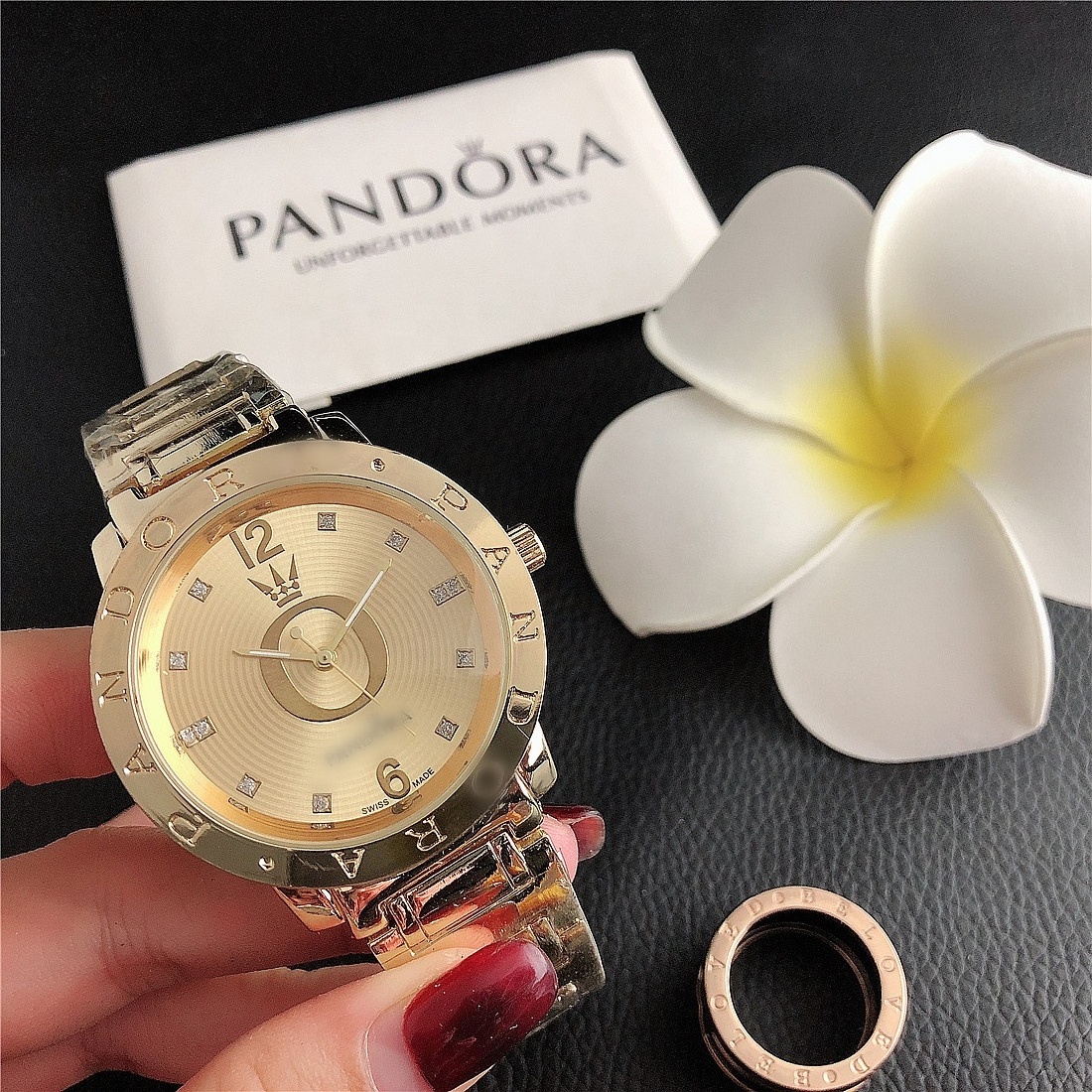 Luxury Pandor Stainless Steel Female Wrist Watch Reloj Mujer Large Dial Ladies Quartz Watches for Women Couple