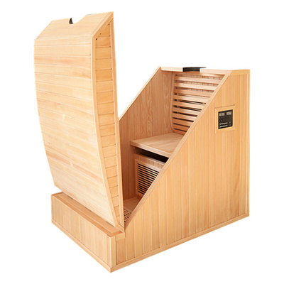 Half Body Far Infrared Sauna Room Kit Portable Vibro Sauna Solid Wood 1 Person Dry Steam Prefabricated Sauna Rooms