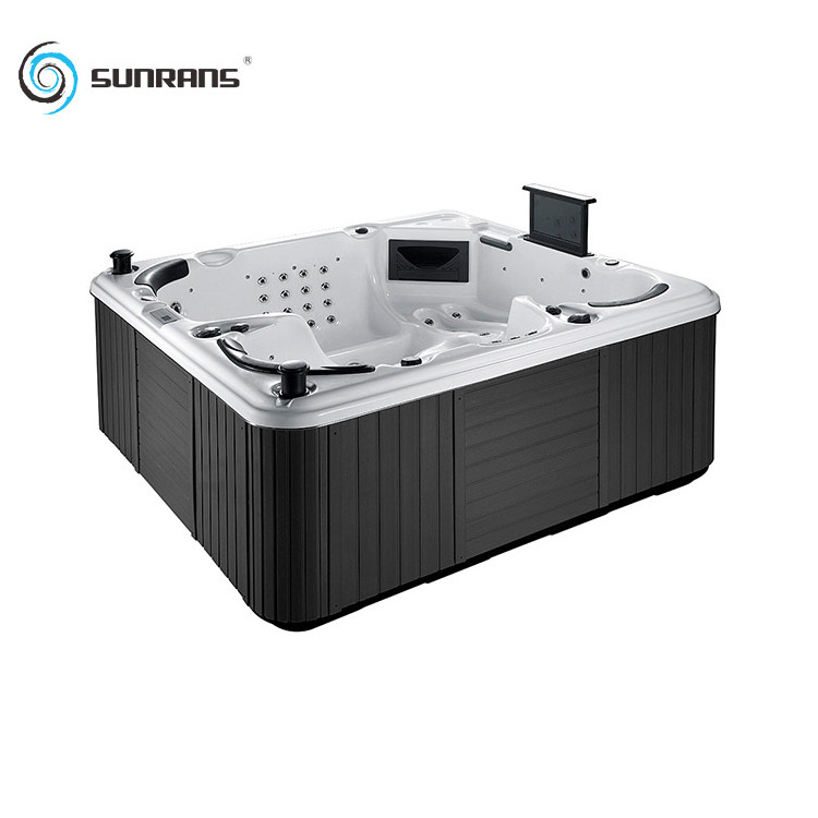 Sunrans Acrylic Balboa Whirlpool Outdoor Luxury Hot Tub From China Manufacturer Fiberglass Shells Swim Spas With TV