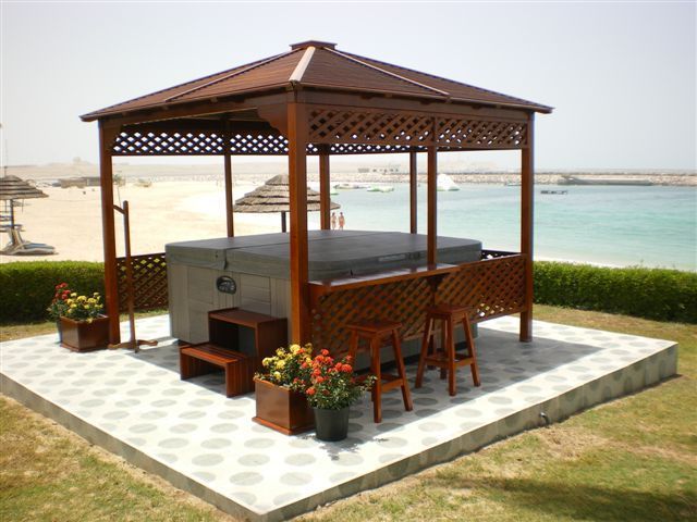 Luxury Wooden gazebo for outdoor SPA