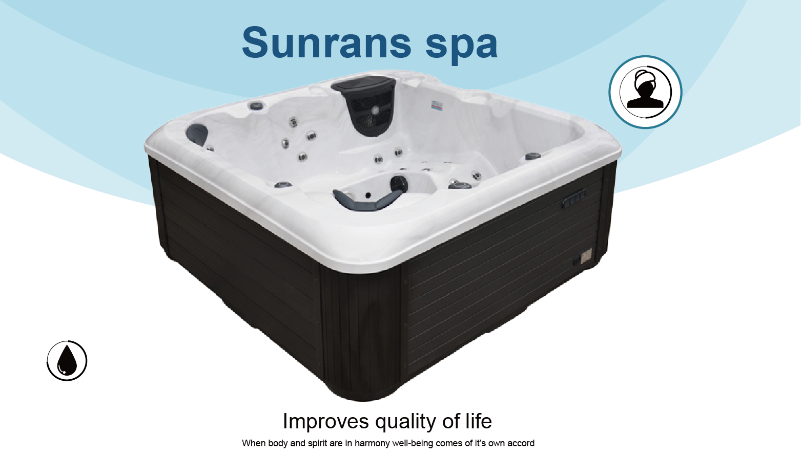 Sunrans Chinese Hot Tub Manufacturers Acrylic Balboa Massage Spa Bathtub Whirlpool Hydro Hot Tub Cover Outdoor For 6 Persons