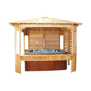 Sunrans waterproof outdoor spa Gazebo wooden Canopy