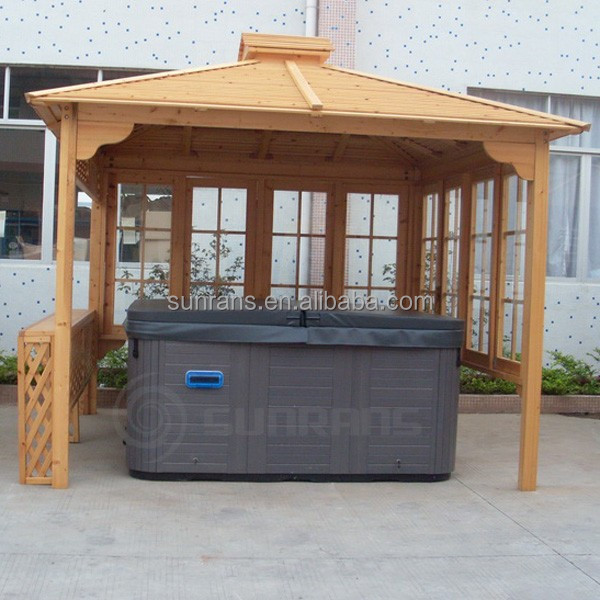 Hot sale European design Outdoor hot tub gazebo with cedar material gazebo for hot tub