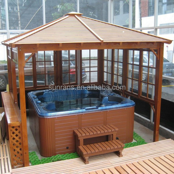 Hot sale European design Outdoor hot tub gazebo with cedar material gazebo for hot tub