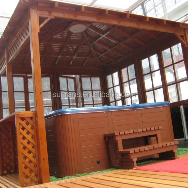 Hot sale European design Outdoor hot tub gazebo with cedar material gazebo for hot tub