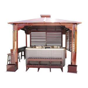 Wholesale Waterproof Outdoor Wooden Garden Gazebo Wood Pavilion For Hot Tub Hardtop Grill Gazebo