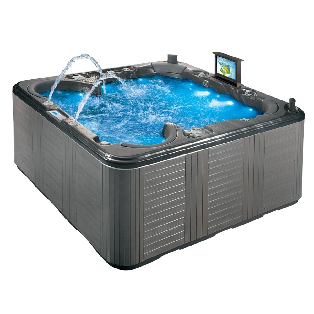 6 Person 220v Outdoor Acrylic Whirlpool Spa Hot Tub With 73pcs Therapy Stainless Steel Jets Hydrotherapy Spa Massage Bathtub