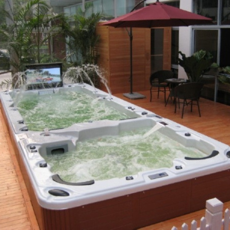 Sunrans Wholesale Dual Zone Hot Tub Swimming Pool Balboa Spa Control System Hottub Outdoor Endless Pool Swim Spa