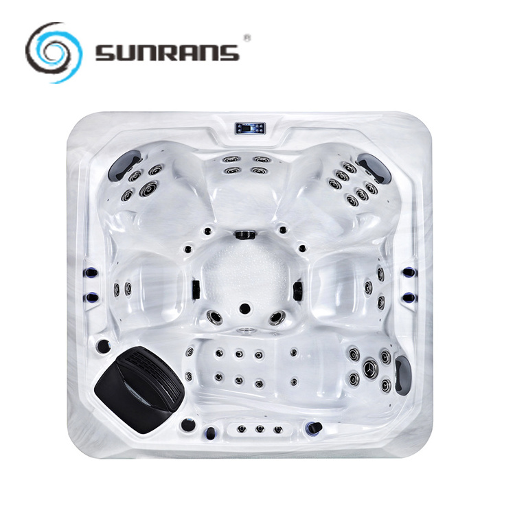 Sunrans Wholesale Acrylic Balboa Outdoor Hydro Whirlpool Massage Bathtub 6 Person Backyard Hot Tub Spas With 61 Jets