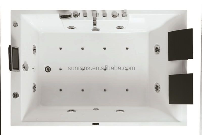 Luxury Two Person Freestanding Jetted Tubs Whirlpool Sexy Couple Corner Multi Functional Acrylic Massage Bathtub With TV