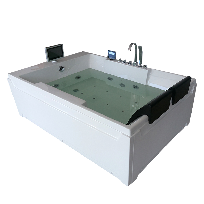 Luxury Two Person Freestanding Jetted Tubs Whirlpool Sexy Couple Corner Multi Functional Acrylic Massage Bathtub With TV