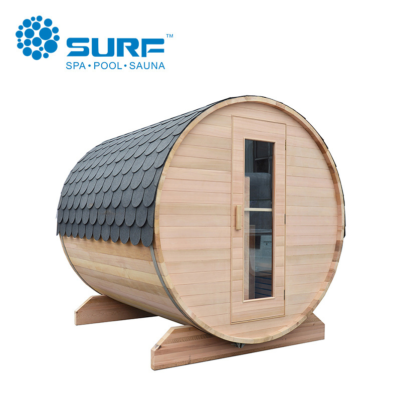 Full Body Spa Equipment Barrel Hemlock Wood Stove Outdoor Sauna