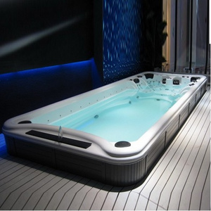 Sunrans Balboa Swim Spa Acrylic Whirlpool Endless Swimming Pool Outdoor Spa and Hot Tubs Hydrotherapy for 4 Persons