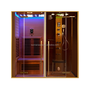 Sunrans New Arrival Luxury Fashion Iron Fir Far-infrared Sauna and Shower Room Combination Room